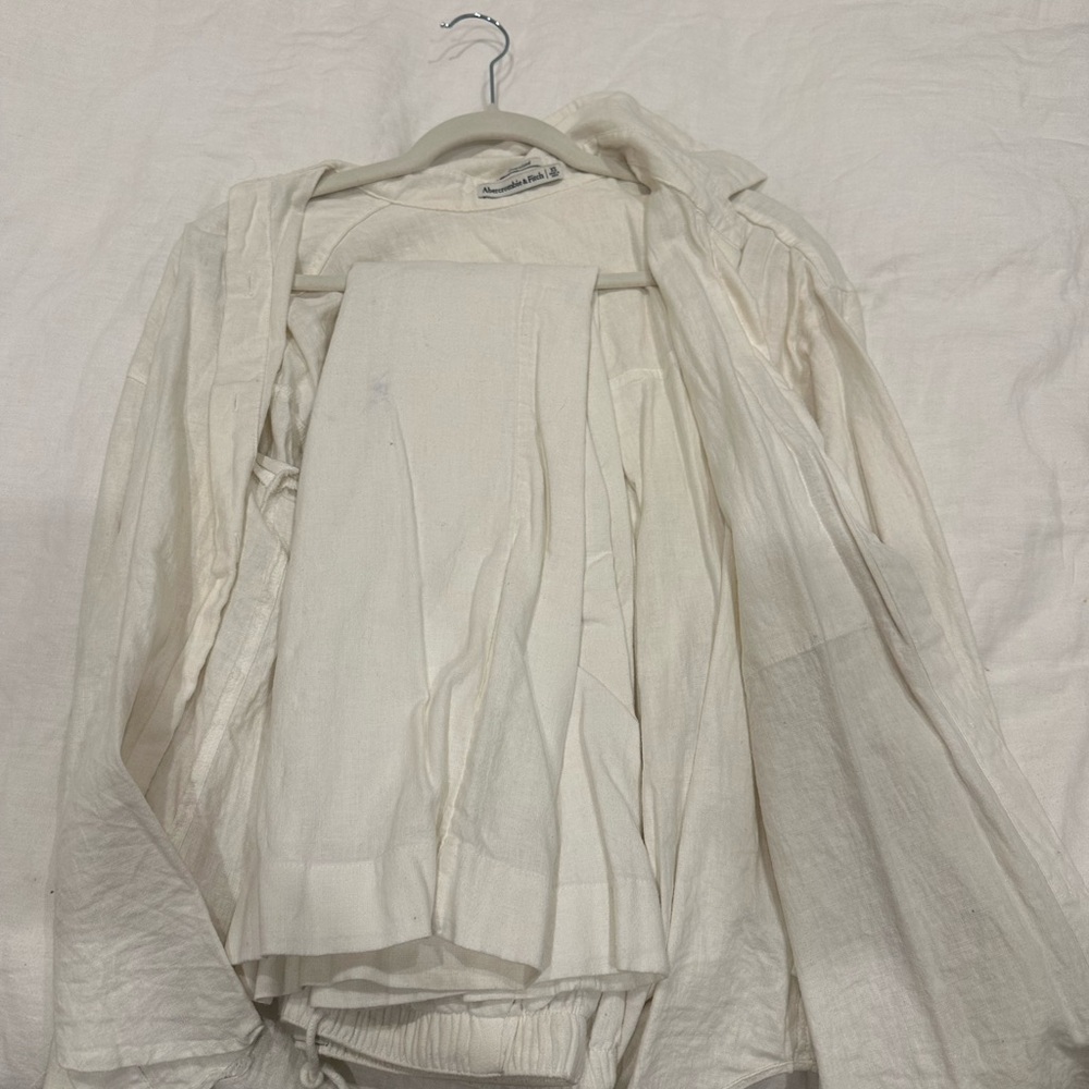 Abercrombie Cream Linen Shirt and Pant Set